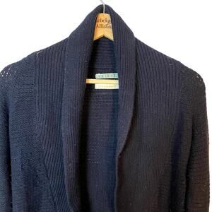 Velvet by Graham & Spencer 100% Cashmere Black Cardigan Women's Size Large EUC